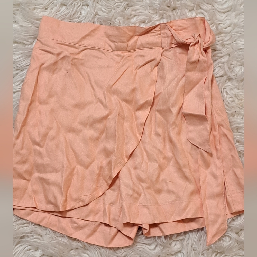 Brand New Japna Girls Peach Wrap Shorts with Bow Tie